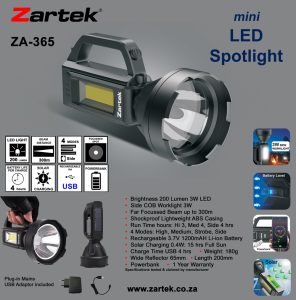 ZARTEK ZA-365 SOLAR SPOTLIGHT