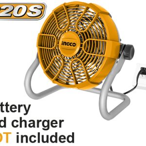 INGCO CFFALI2002 20V Lithium-Ion Cordless Fan | Portable 2-Speed Fan (Battery Not Included)