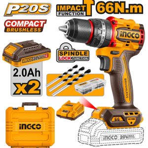 Compact Brushless Cordless Impact Drill INGCOCIDLI20668