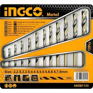 12 PCS HSS Twist Drill Bits Set INGCOAKDB1125