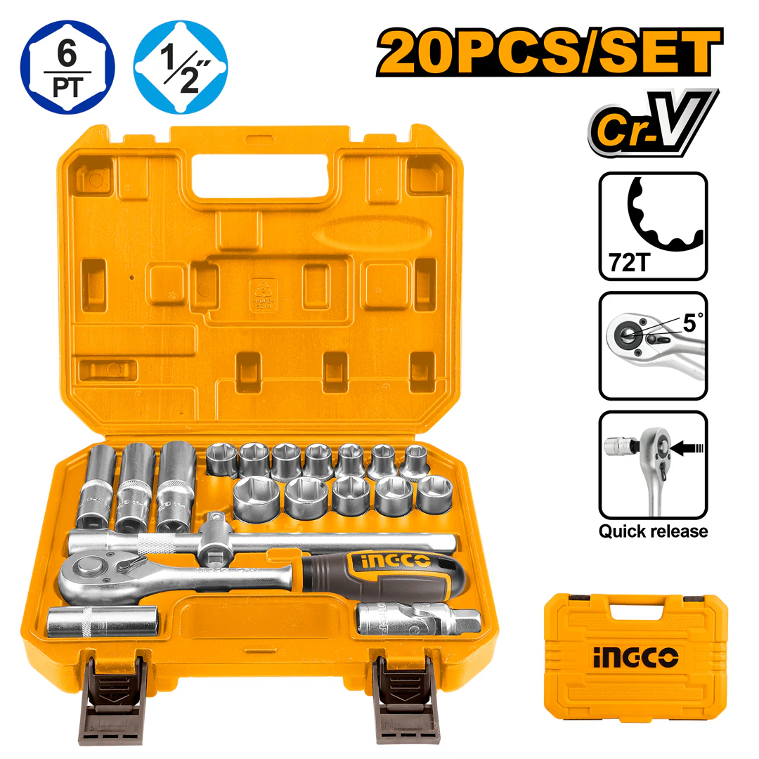 20 pcs 1/2'' Socket Set INGCOHKTS12201