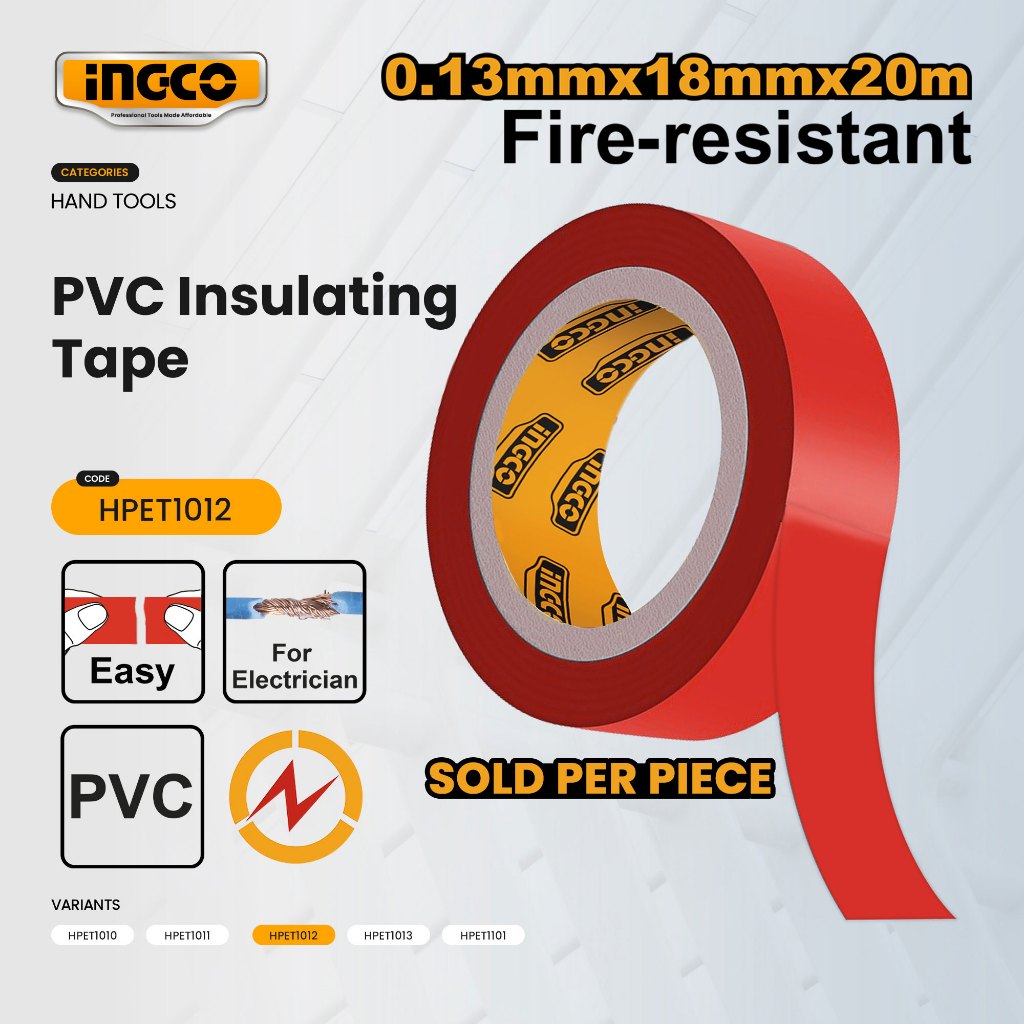 PVC Insulating Tape Red X Pack of 10 INGCOHPET1012