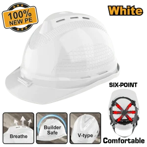 INGCO Safety Helmet with Vents White HSH802 | Ventilated Industrial Hard Hat | Zimbabwe