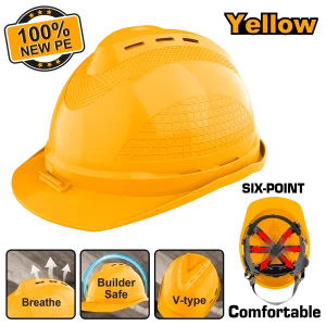Safety Helmet 8 Point Suspension Yellow INGCOHSH801