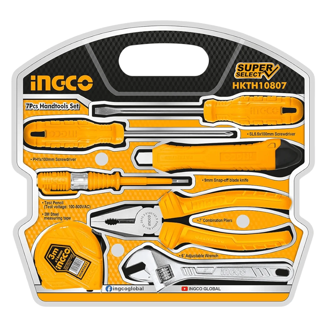 INGCO 7 PCS Hand Tools Set HKTH10807 | Multi-Purpose Tool Kit | Zimbabwe