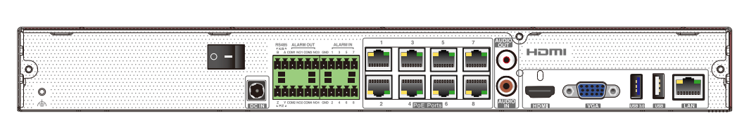 TVT NVR 8 Channel, 8 POE, H265, Display Ports HDMI, P2P App, Ai by Camera, 1HDD upto 10TB, 4k Display TVT0003 - Image 2